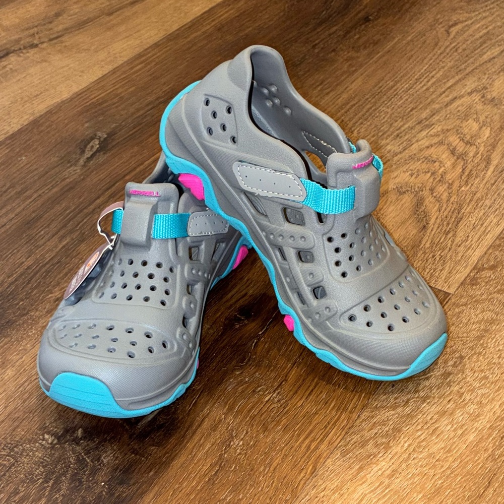 Merrell Kids Gray Aqua Pink Water Shoes